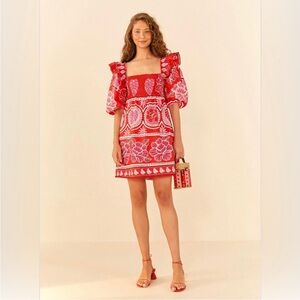 ‼️SALE‼️ NWOT FARM Rio Red Summer Sunrise
Organic Cotton Mini Dress